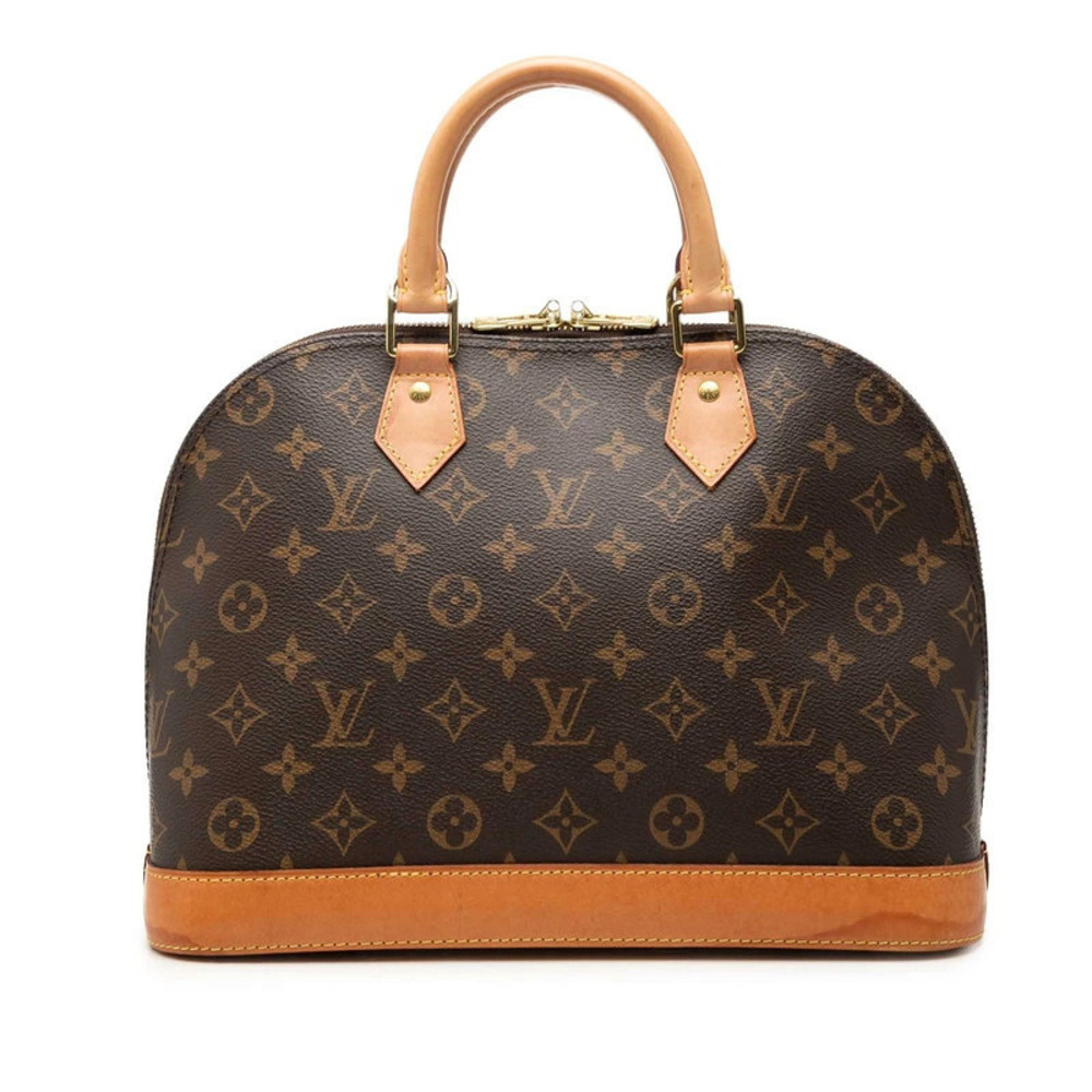 Louis Vuitton Monogram Alma Top Handle Bag Leather Brown